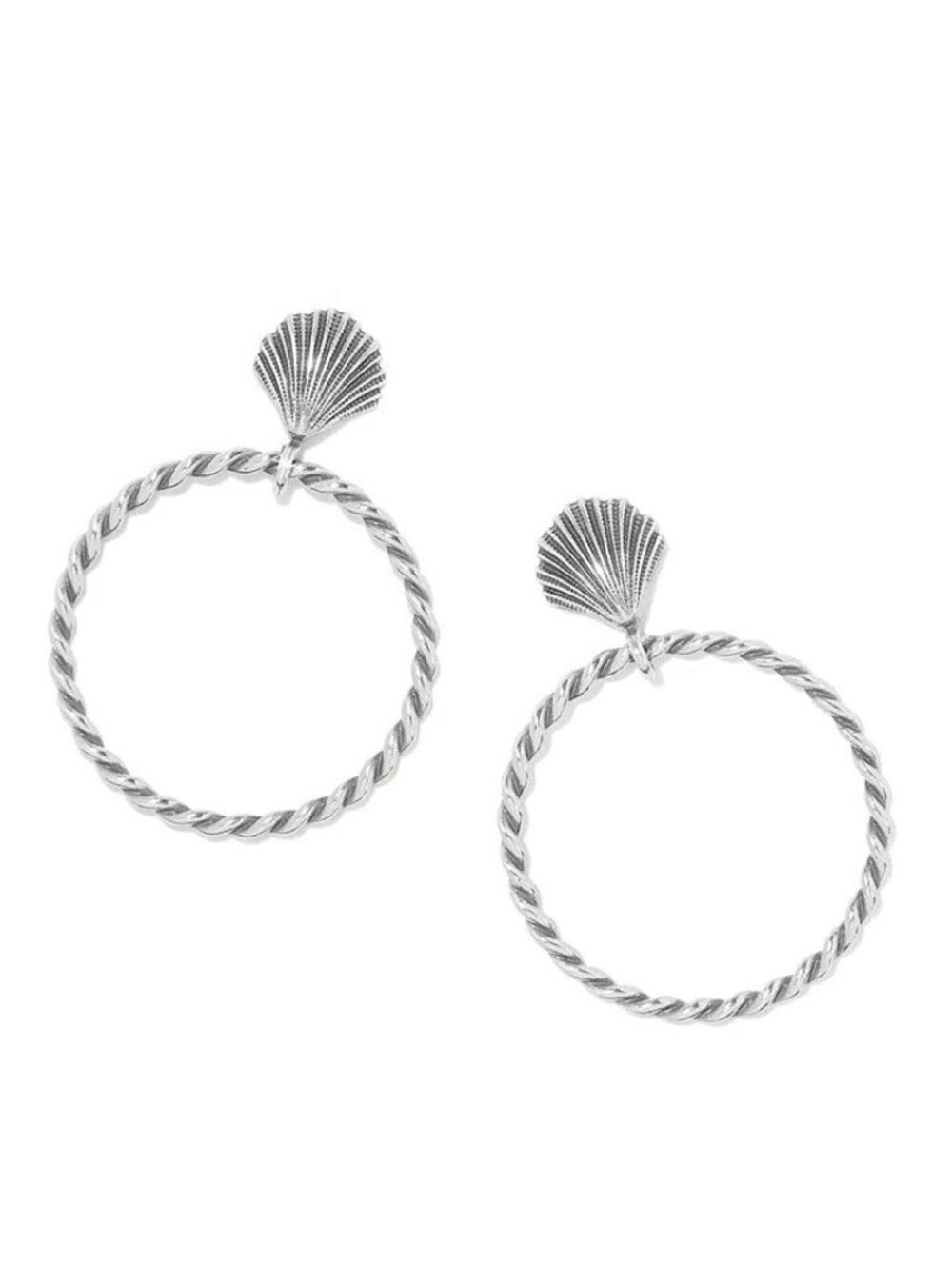 Brighton Silver Shells Hoop Earrings  $88  NWT JA9998